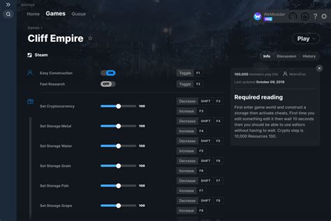 Cliff Empire Cheats and Trainer for Steam .
